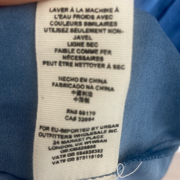 FREE PEOPLE Womens Ruffle Me Up Smocked Tie Tank Drawstring Sleeveless Blue Med - Picture 10 of 11